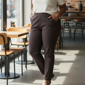 Reitman's Essentials Women's Dark Mauve Straight Leg Pants 2x Everyday Denim